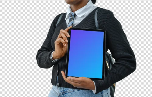 iPad Air mockup and student
