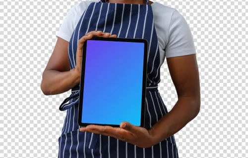 iPad Air mockup in the hands of female chef