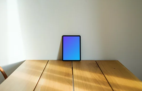 iPad Air mockup leaning on a wall