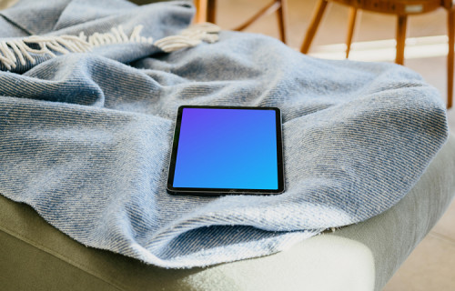 iPad Air mockup on a blanket