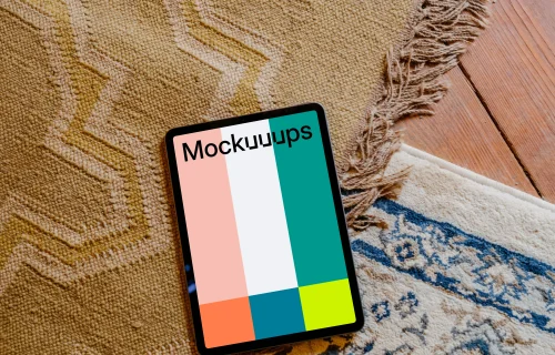 iPad Air mockup on a rug