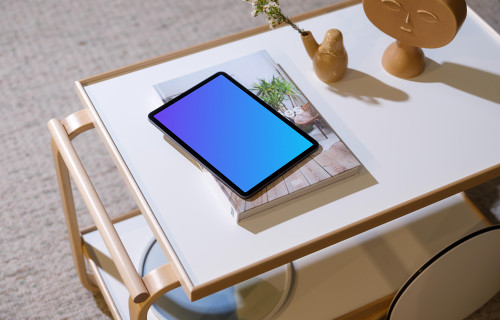 iPad Air mockup on a tea table