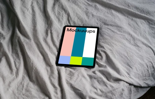 iPad Air mockup on bed