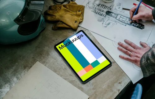 iPad Air mockup placed on a table