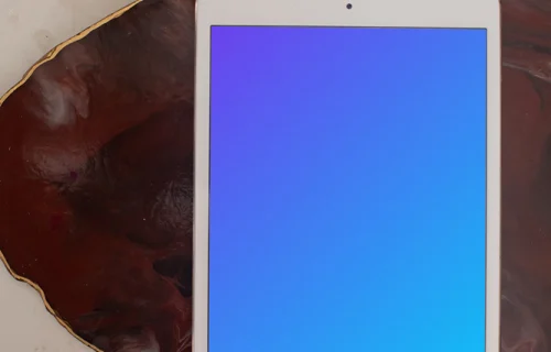 iPad Mini mockup on a marble surface