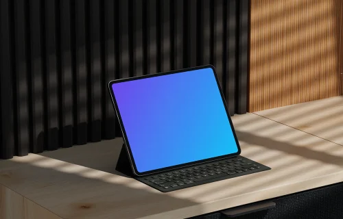 iPad Pro 12.9-inch mockup on a modern desk