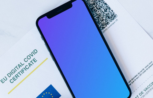 iPhone 12 Pro mockup placed on European travel document
