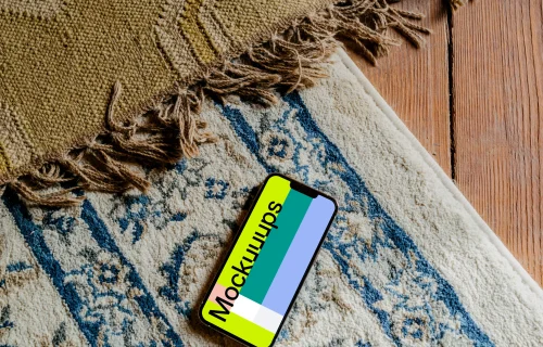  iPhone 13 Pro mockup placed on a mat