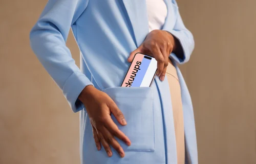 iPhone 15 Pro Mockup in Woman's Hand