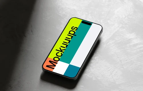 iPhone 15 Pro mockup with dynamic shadow