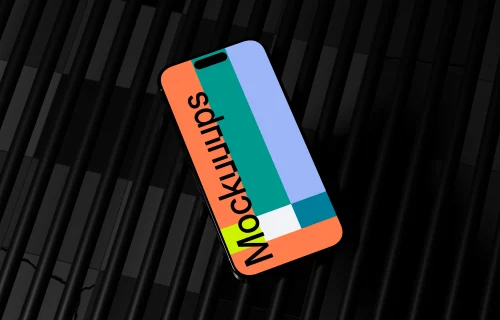 iPhone 16 mockup on textured backdrop