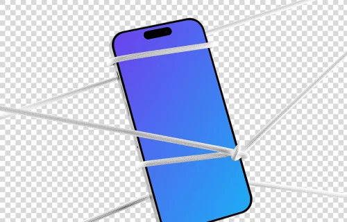 iPhone 16 mockup with dynamic rope overlay