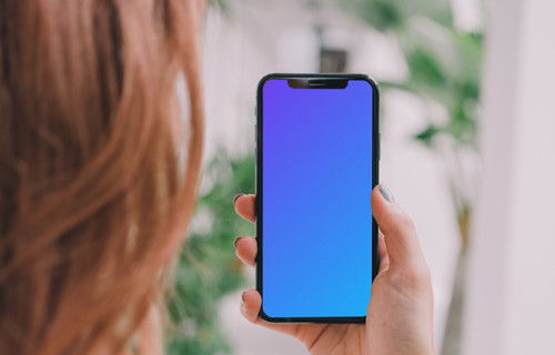 iPhone mockup in selfie mode