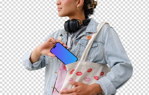 iPhone mockup in the student’s hand