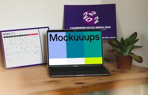 MacBook Air mockup on a table