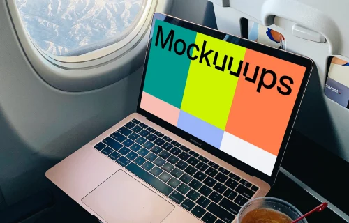 MacBook Air mockup on desk