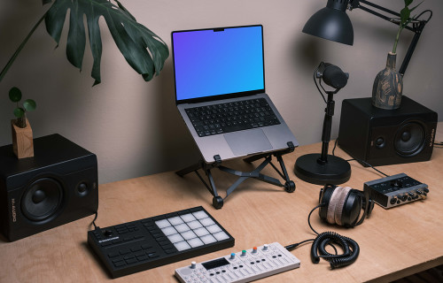 MacBook Pro in the music studio