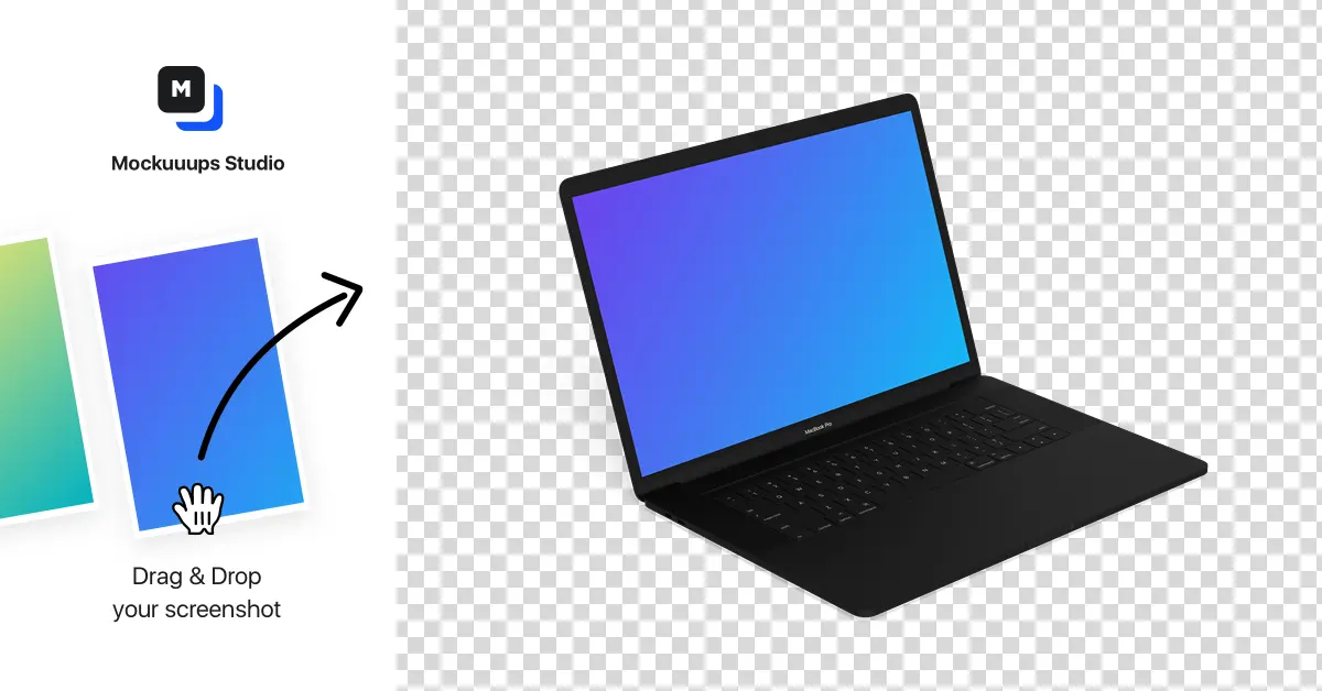 Download Macbook Pro mockup (Clay Dark) oriented to the left ...