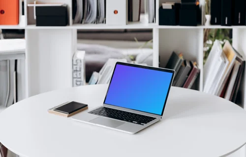 MacBook Pro mockup in a study