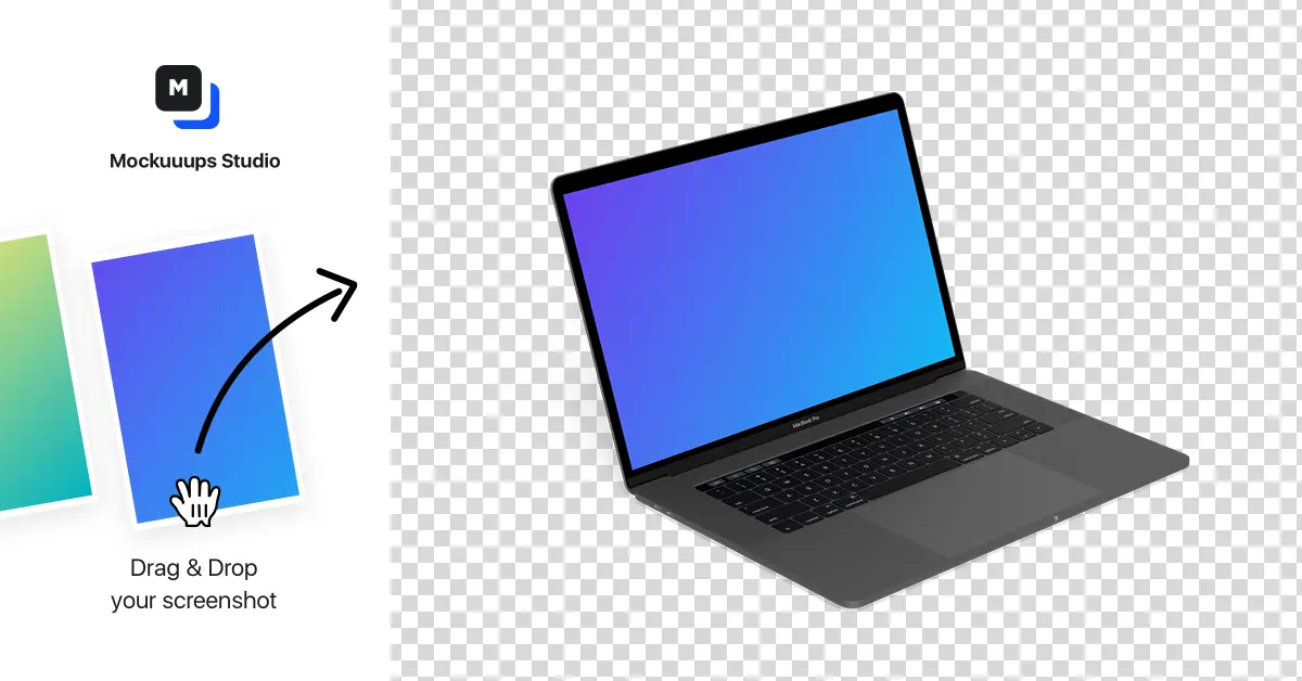 Download Macbook Pro mockup oriented to the left - Mockuuups Studio