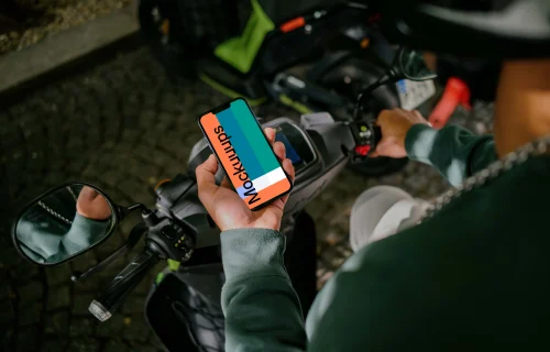 Man reading on phone mockup