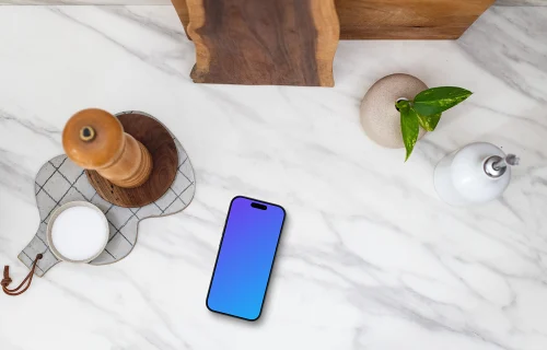Minimalistic cooking related iPhone mockup