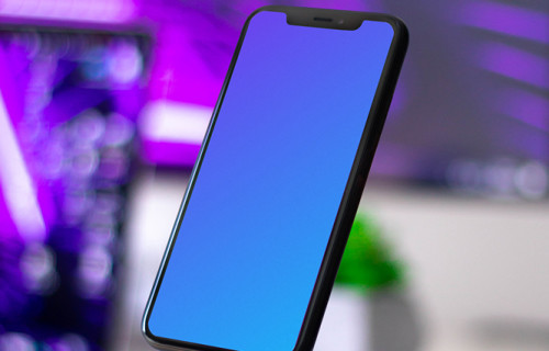 Minimalistic iPhone mockup floating in air