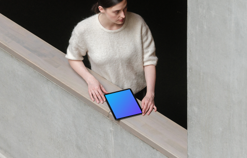 Modern iPad Air Mockup in Industrial Setting