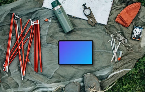 Outdoor adventure tablet mockup