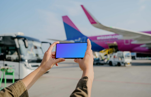 Person holding a Google Pixel mockup