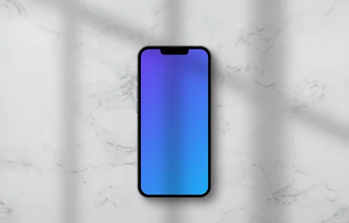 Phone mockup on light marble