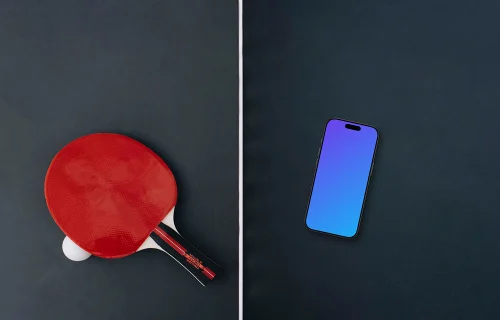 Ping Pong table with iPhone on top of it