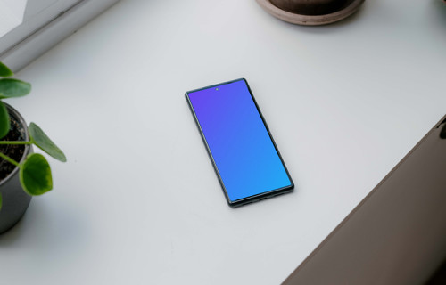 Pixel 6 mockup placed by a window
