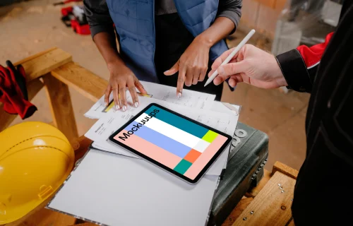 Planning on the construction with the iPad mockup