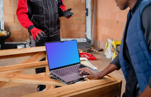 Playing with Ideas in construction with MacBook mockup