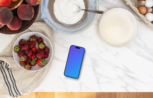 Preparation for baking with phone mockup