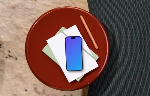 Smartphone mockup on stylish office chair