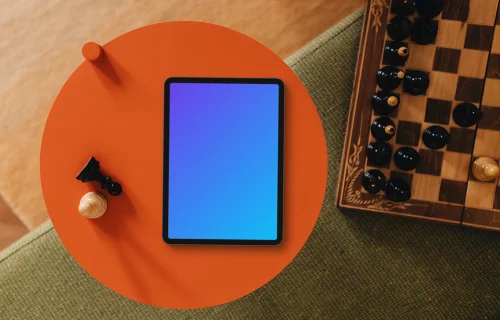 Tablet mockup themed in board games