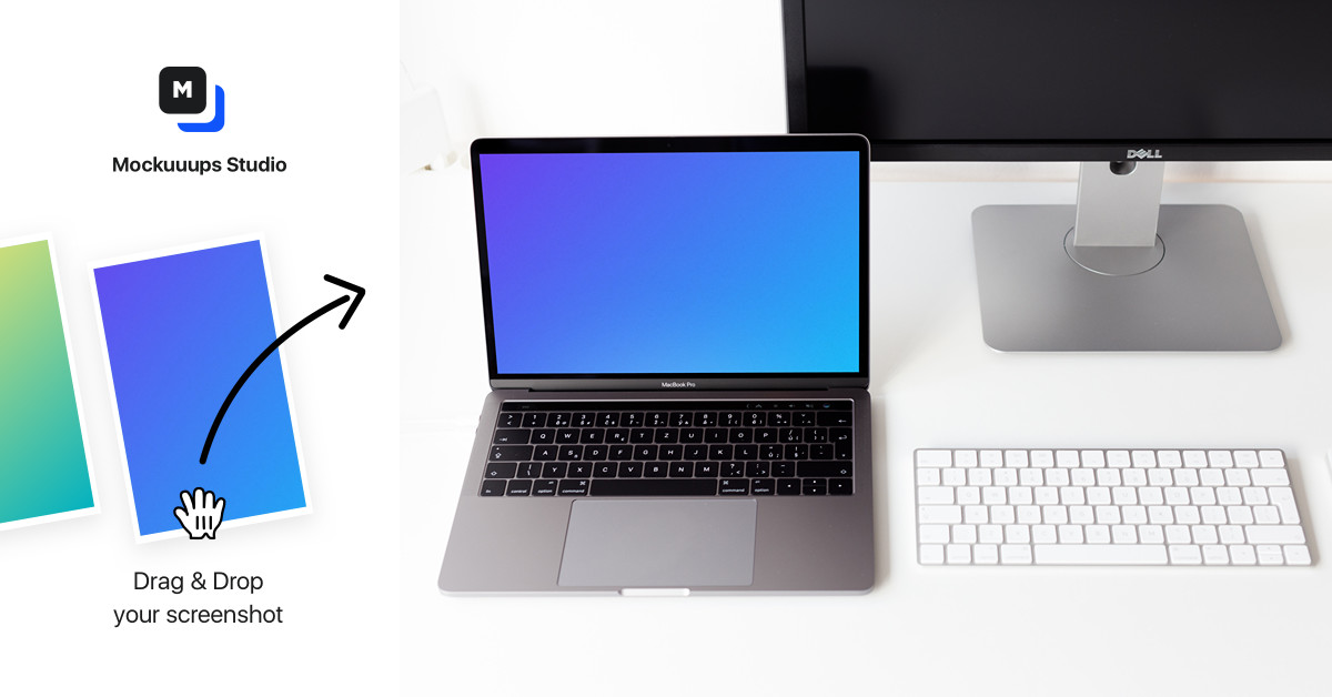 Download Top view mockup of the Macbook Pro on the white table ...