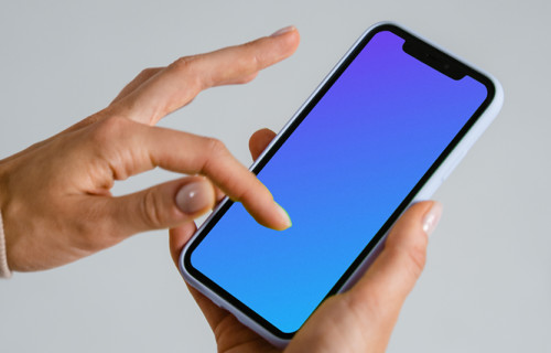 User scrolling through iPhone X mockup