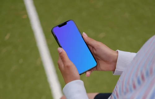 Woman hands holding a phone mockup