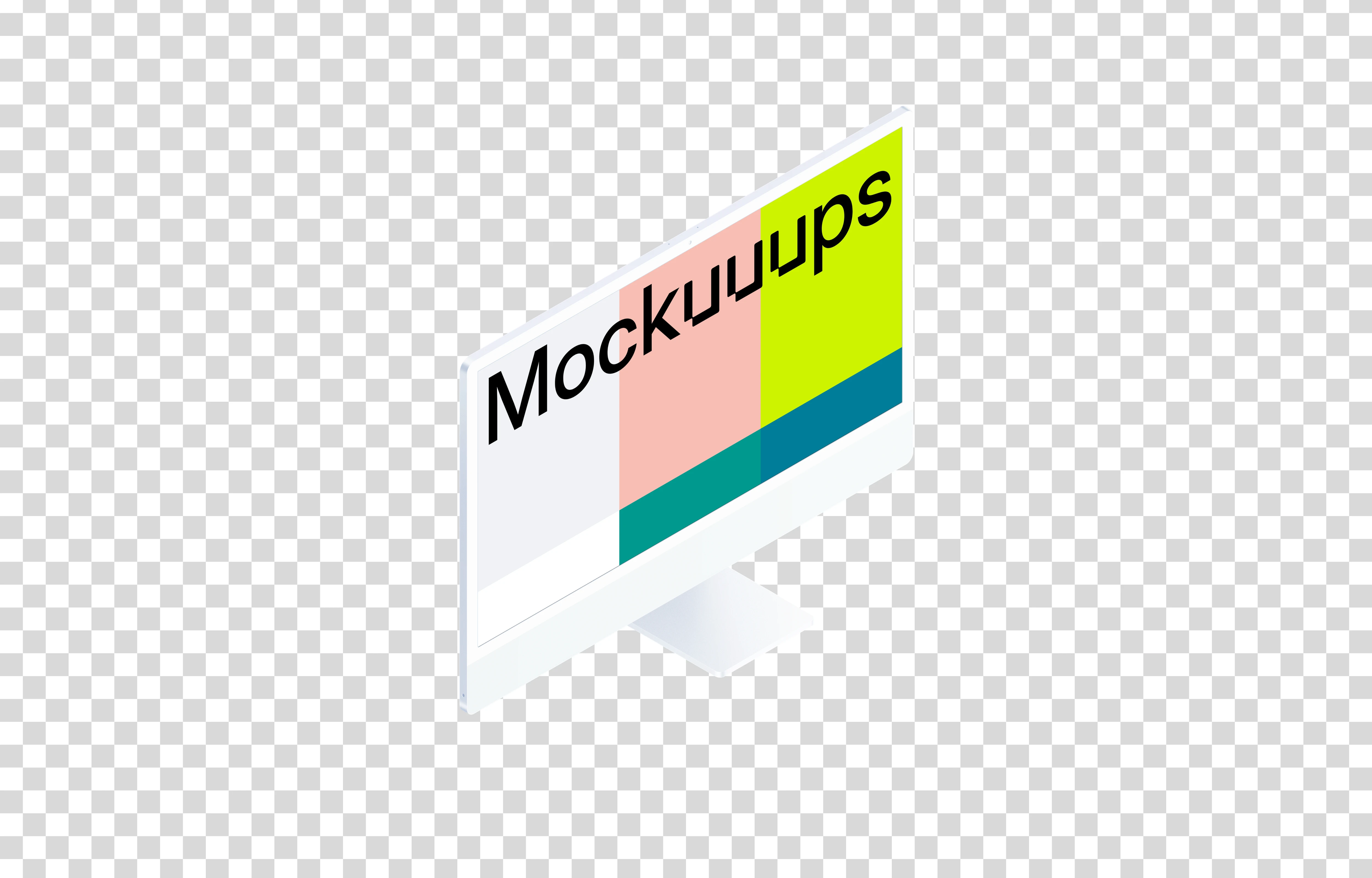 Clay iMac 24“ Mockup - Isometric Left