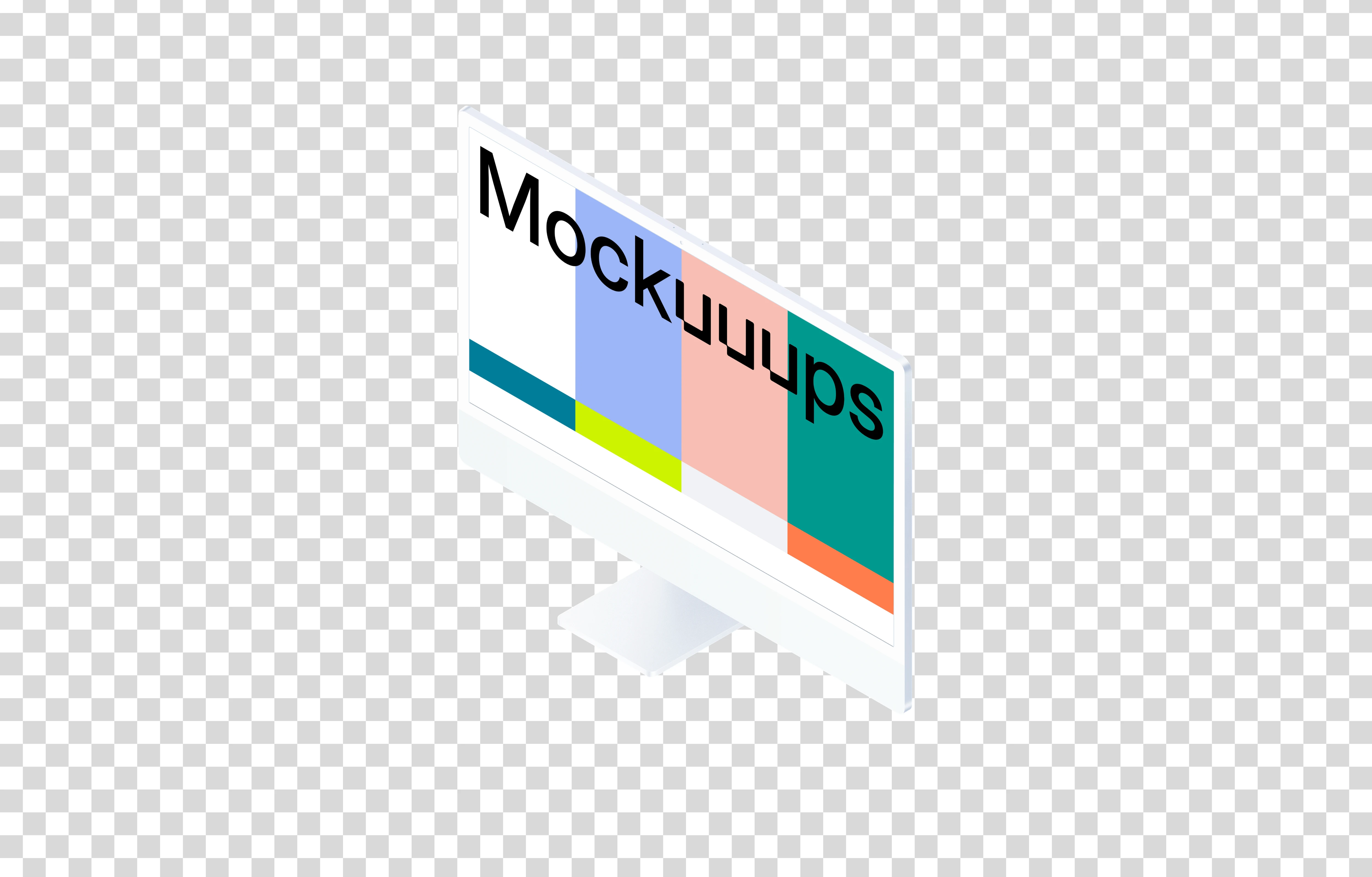 Clay iMac 24“ Mockup - Isometric Right