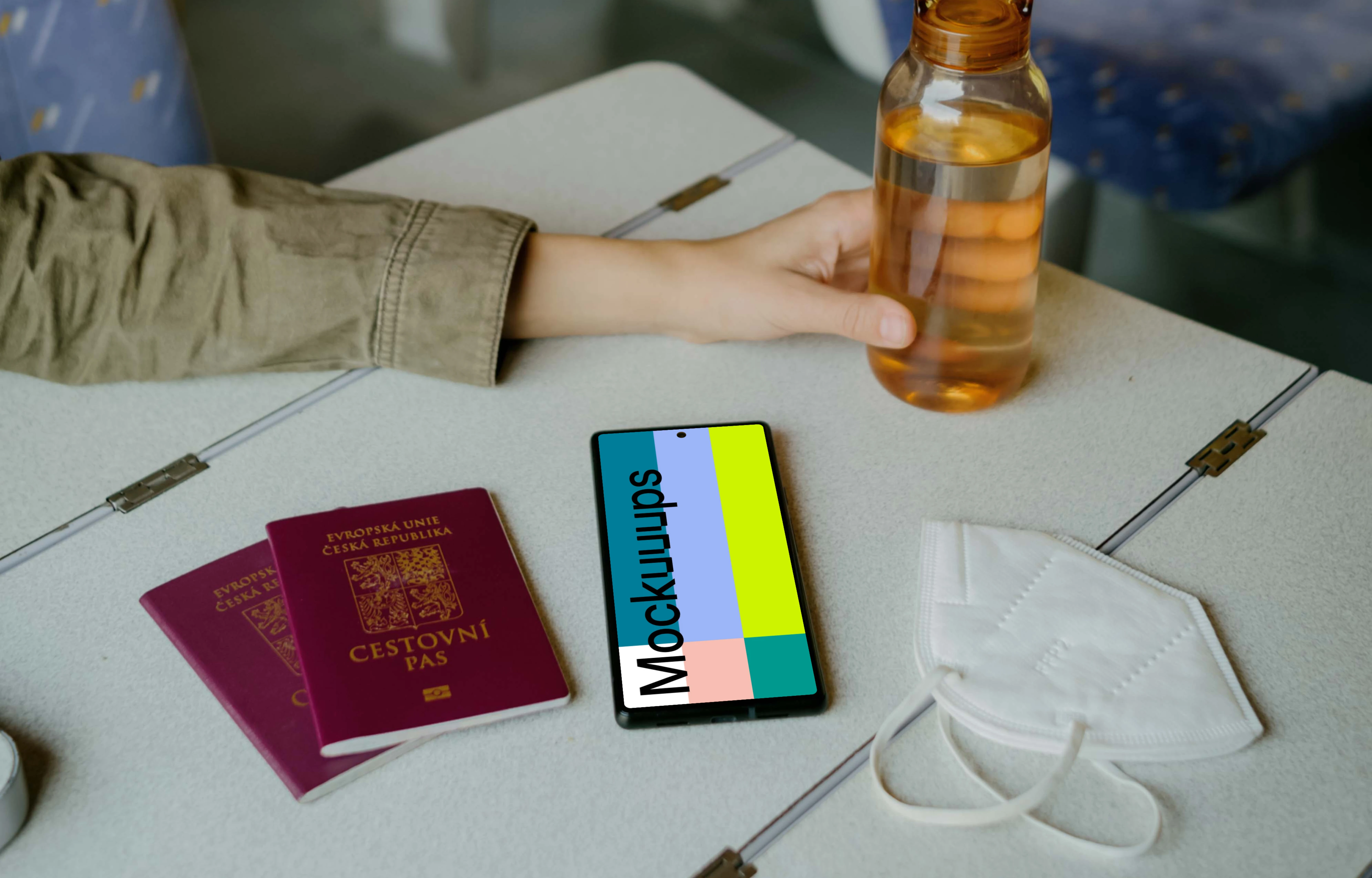 Google Pixel 6 mockup with passports