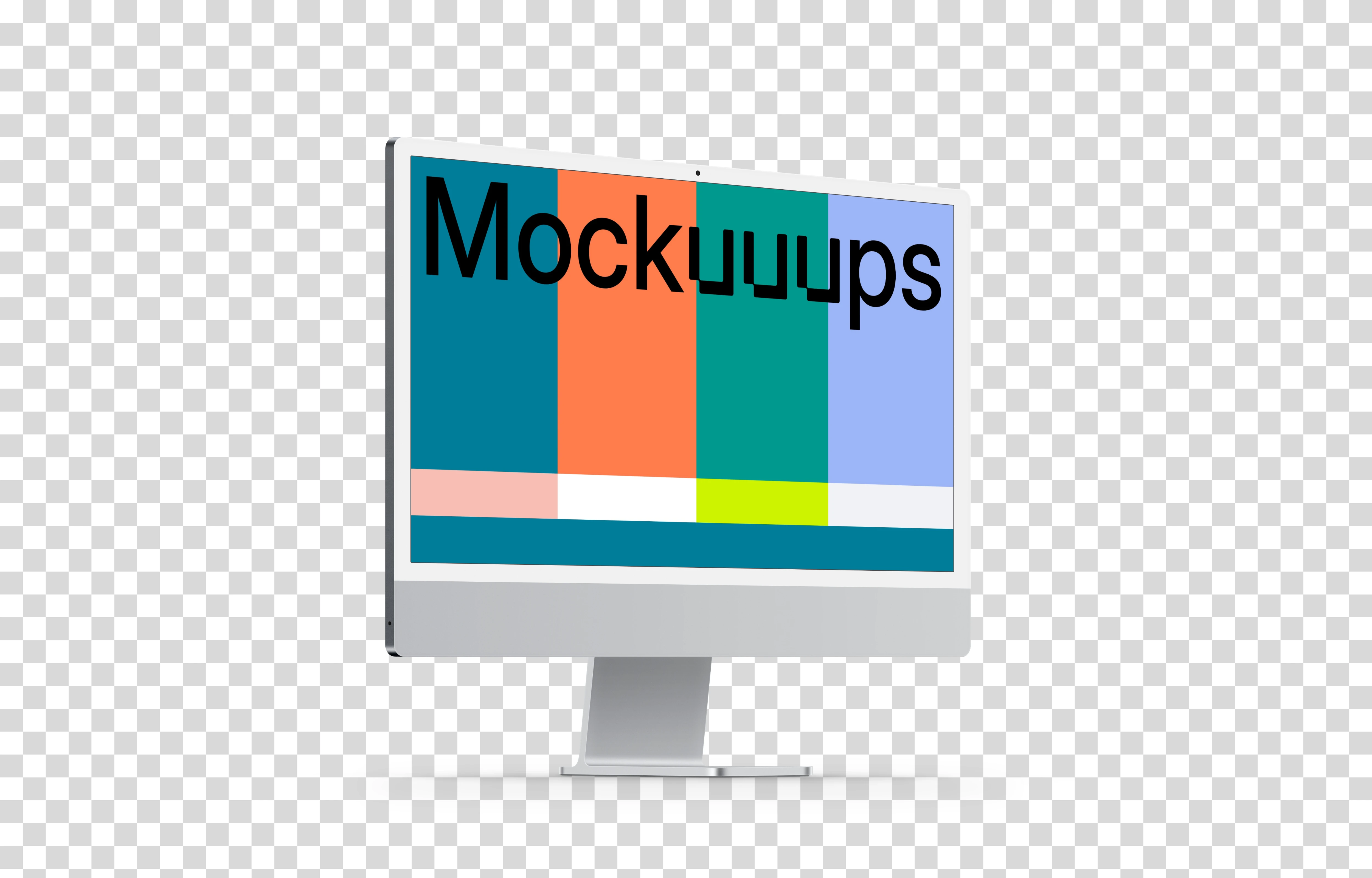 iMac 24“ Mockup - Perspective Left (Floor Shadow)