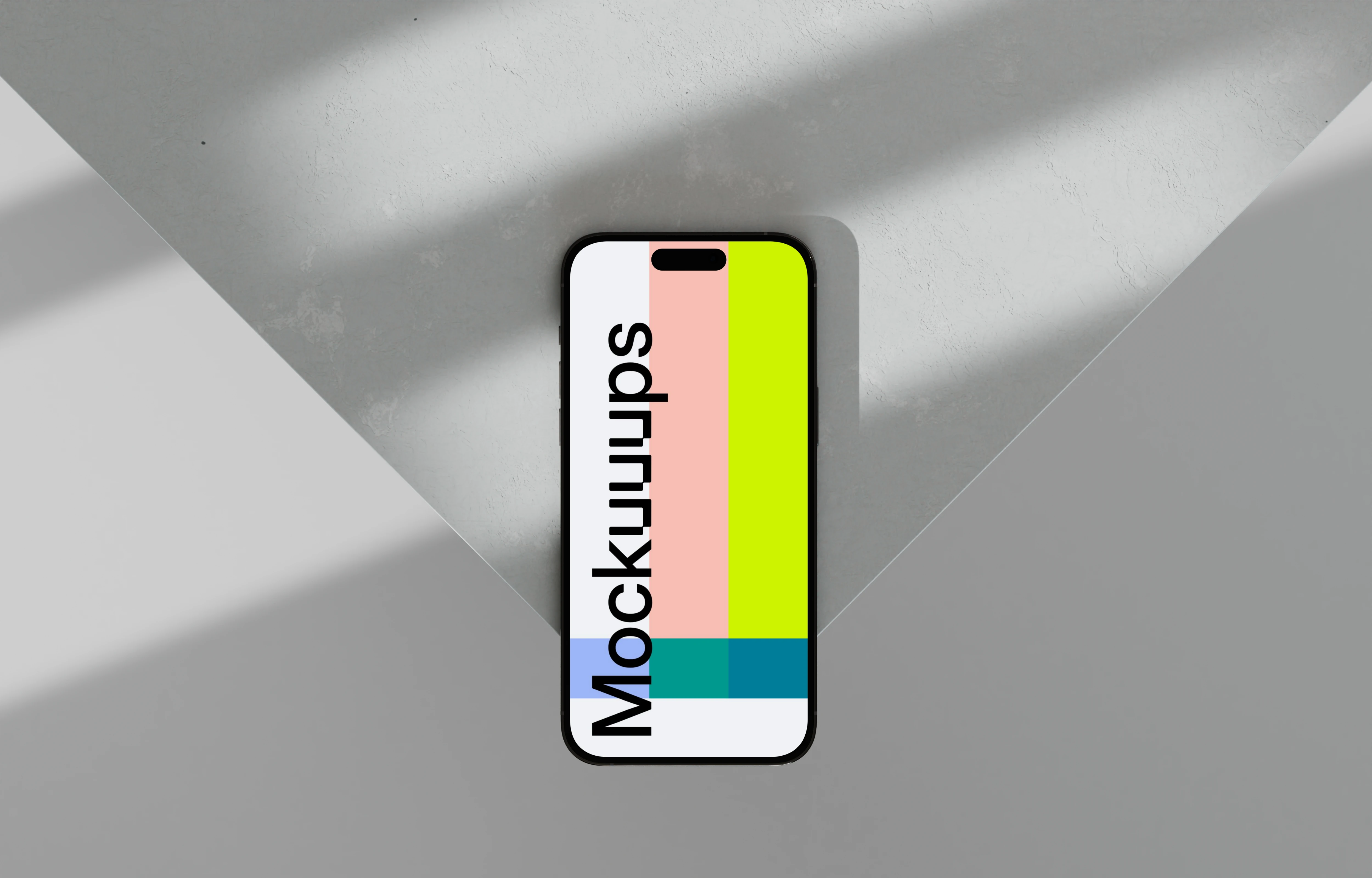 iPhone 16 mockup on marble in natural light