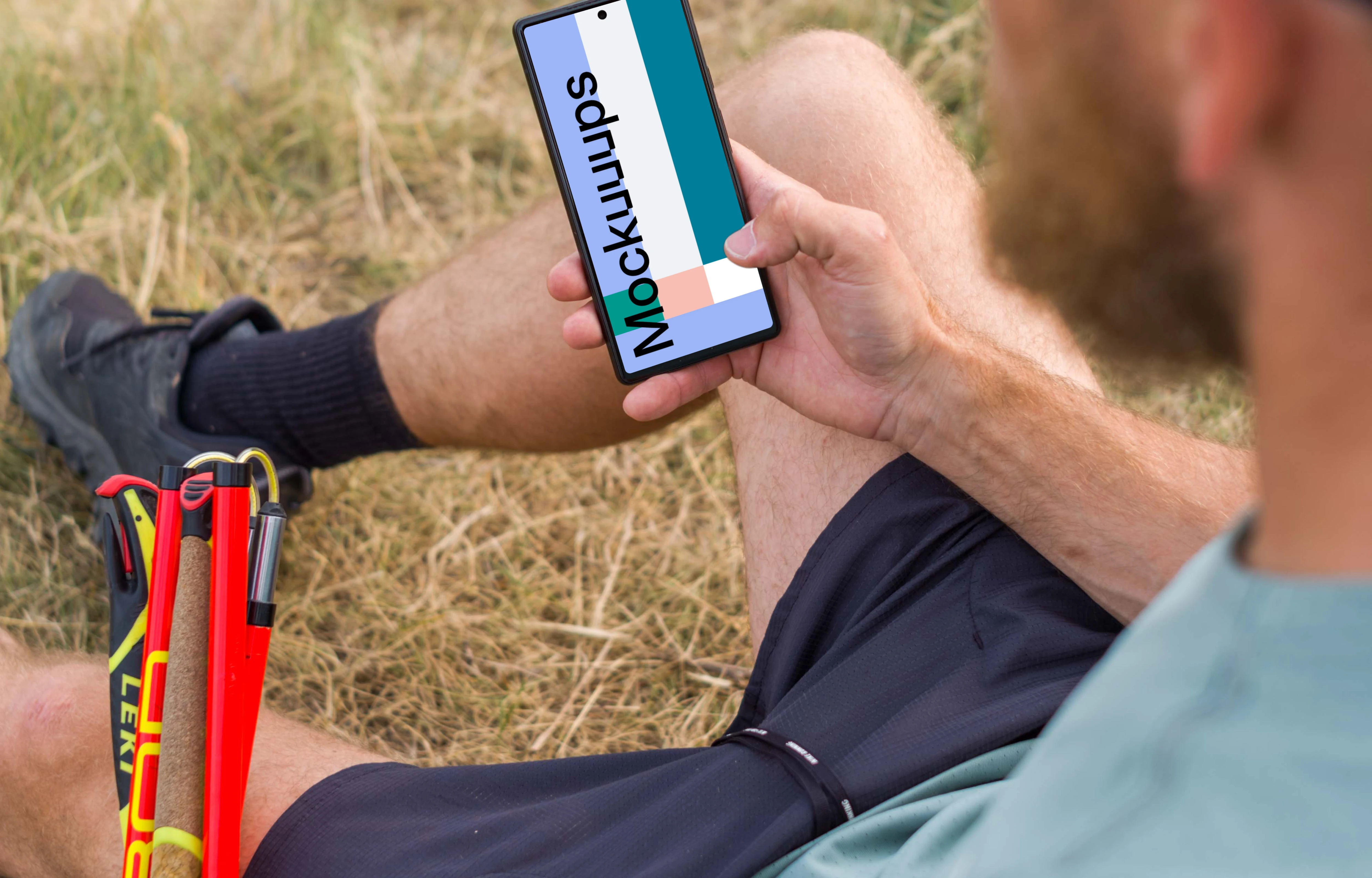 Phone mockup and trail runner