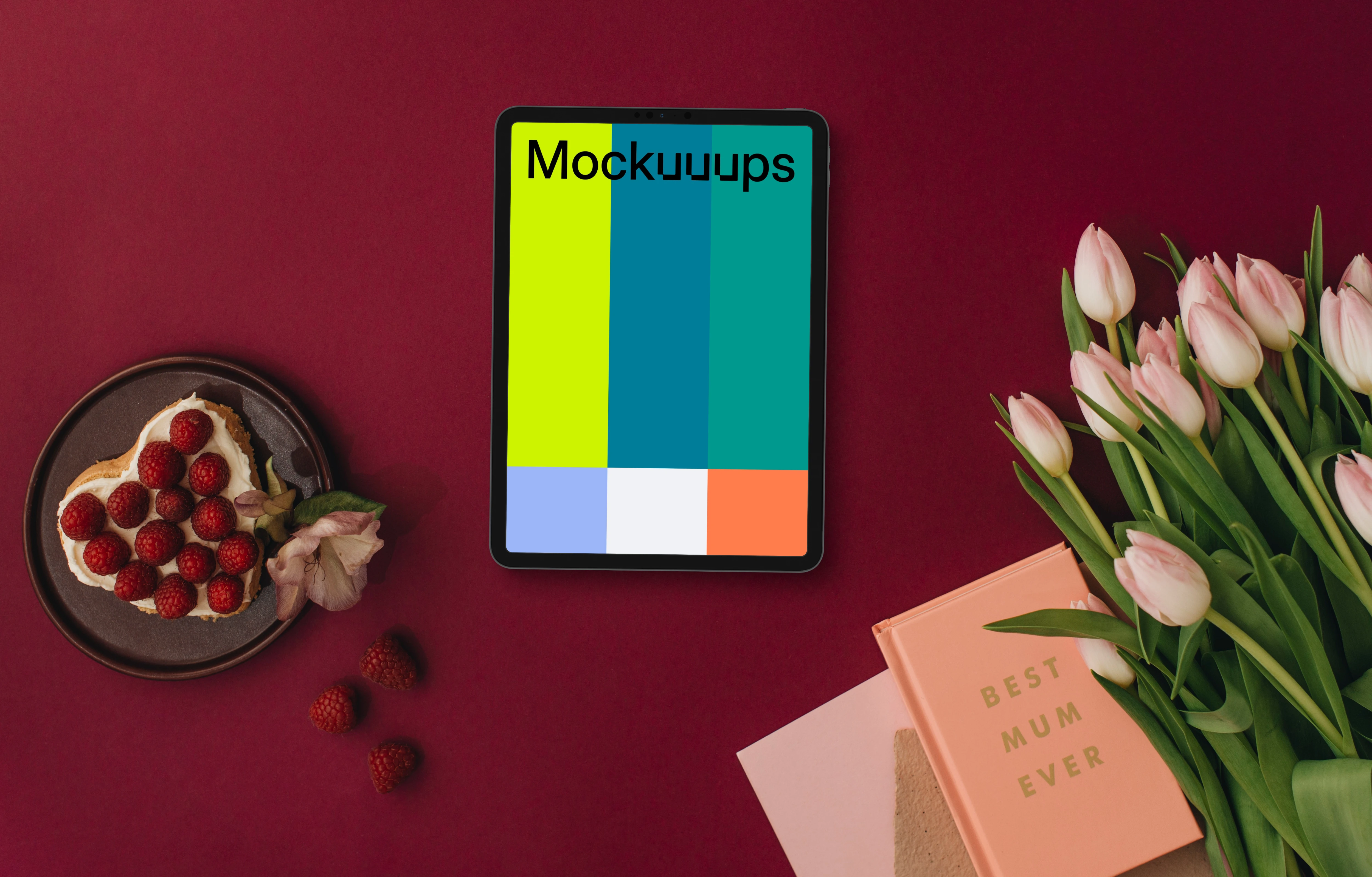 Tablet mockup in the theme of Mother’s day