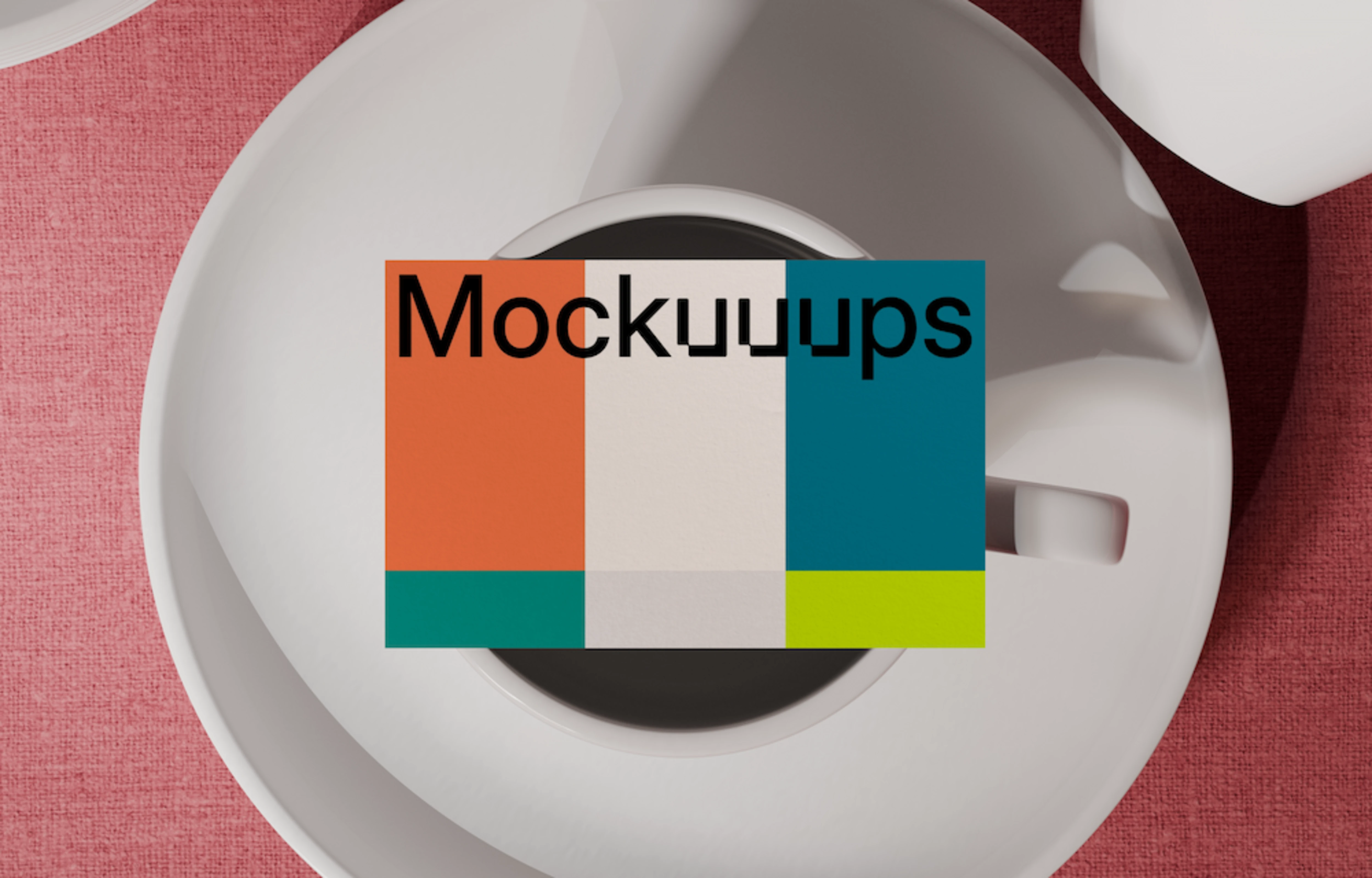 Business card mockup on a coffee cup