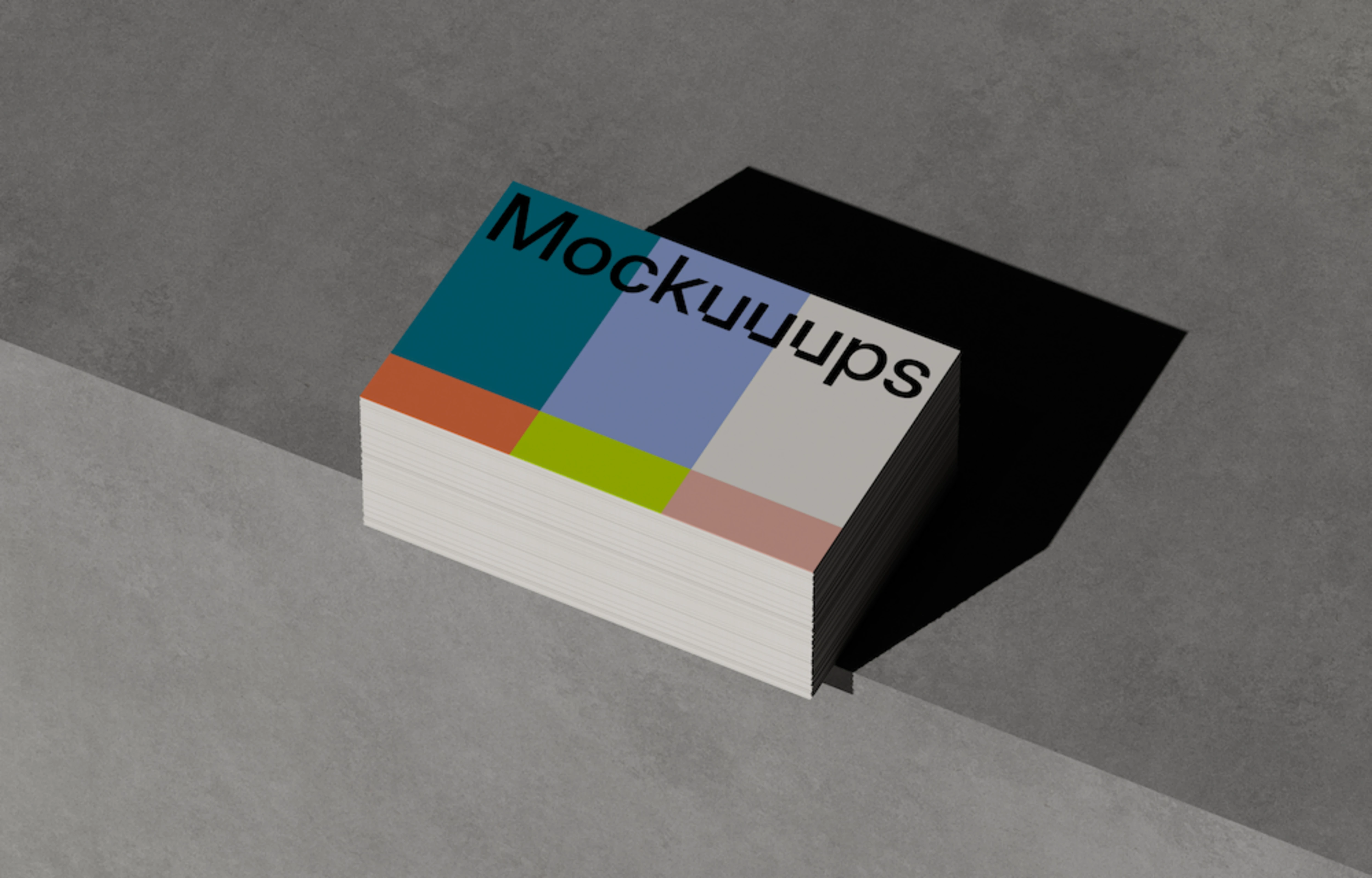 Business card mockup on a concrete surface